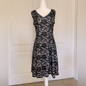 Vintage Betsey Johnson Black and White Lace Cocktail Dress 6